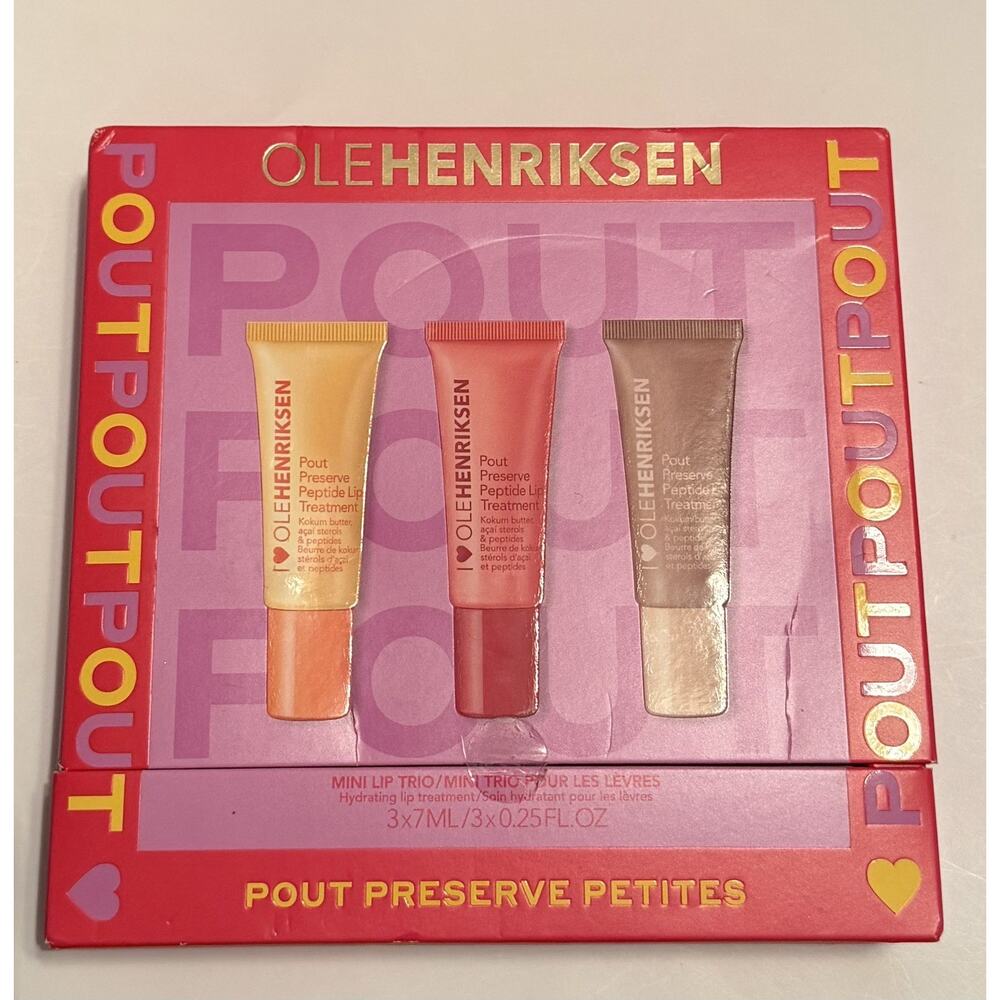 Ole Henriksen Pout Preserve Petites Mini Lip Trio Set New In Box LIMITED EDITION